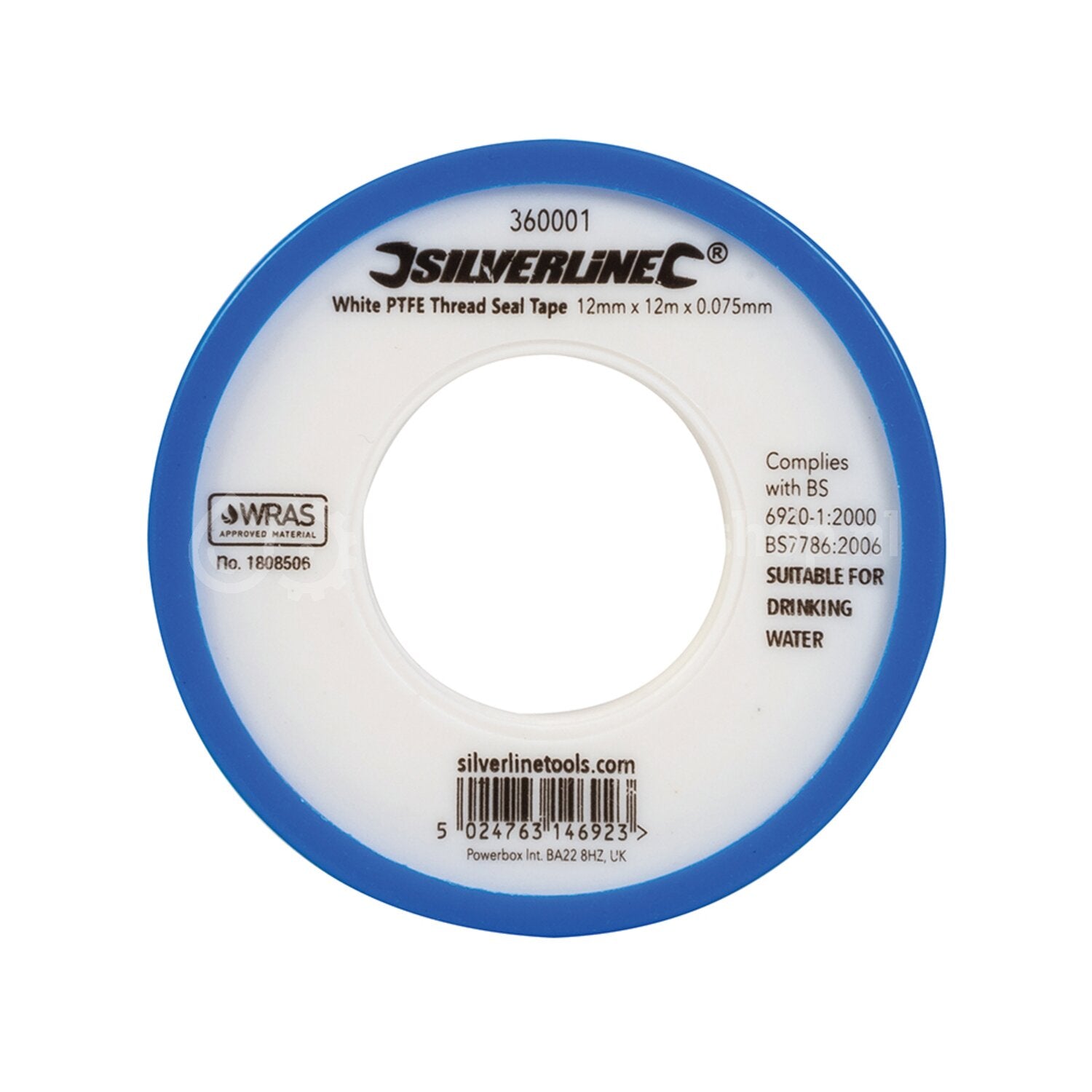 silverline Witte PTFE schroefdraad tape 12 mm x 12 m