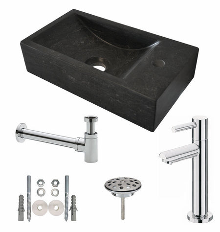 Wiesbaden - One Pack Raw Fonteinset 40 x 22 x 10 cm - Hardsteen Gezoet