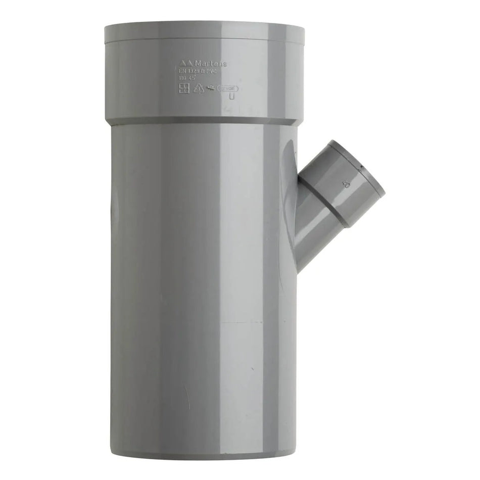 PVC T-stuk Ø110×40mm 45° 2× mof