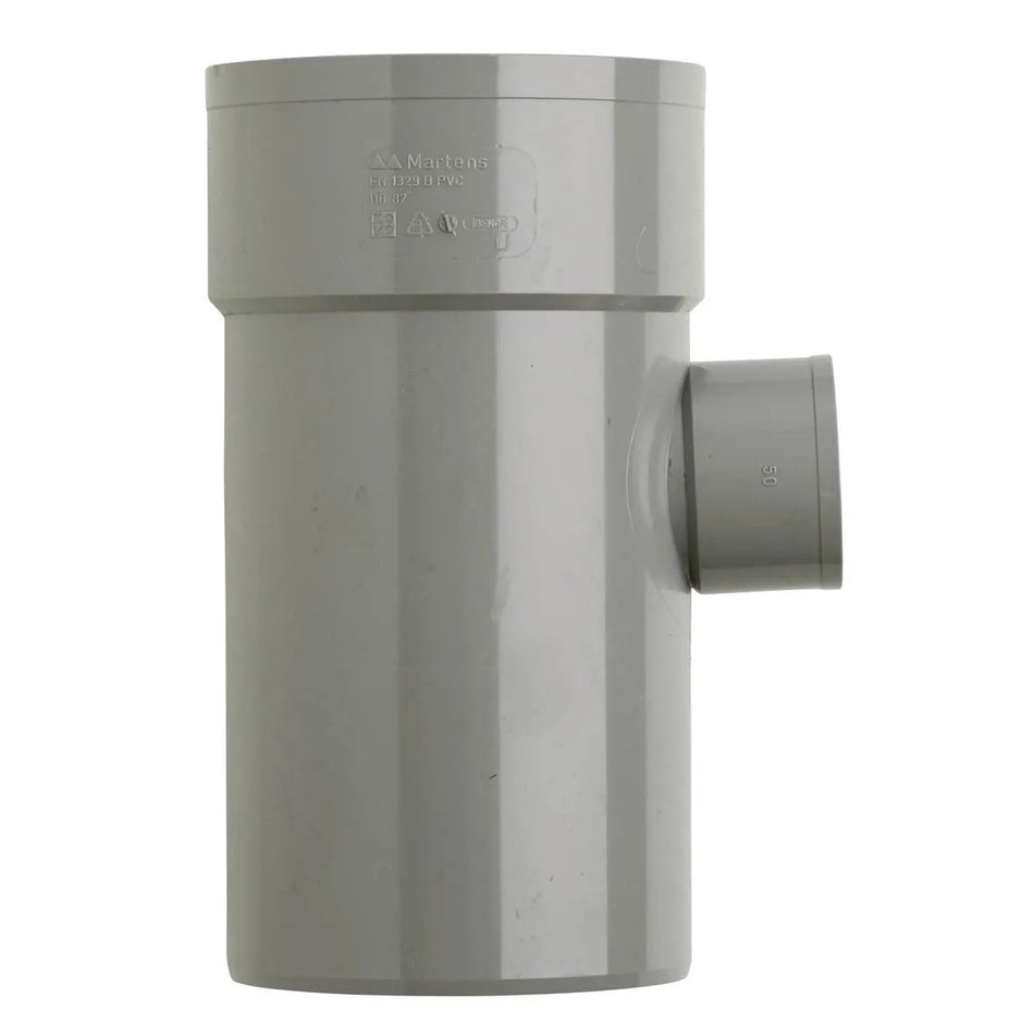 PVC T-stuk Ø110×50mm 90° 2× mof