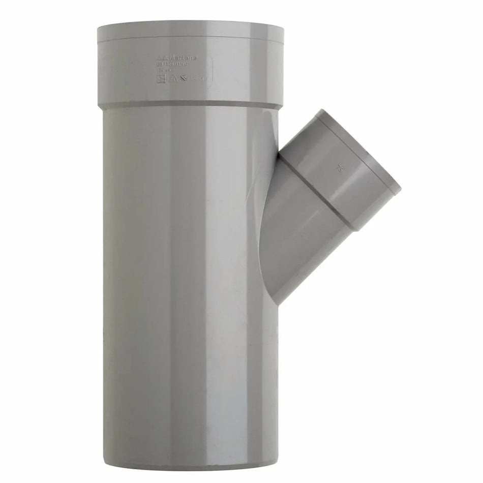 PVC T-stuk Ø125×75mm 45° 2× mof