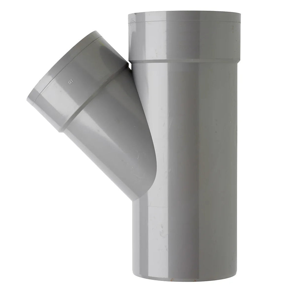 PVC T-stuk Ø125×110mm 45° 2× mof