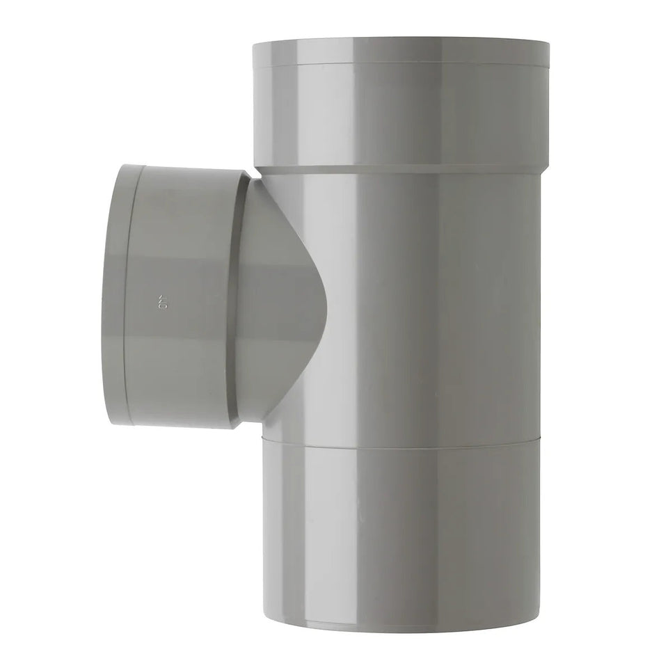 PVC T-stuk Ø125×110mm 90° 2× mof