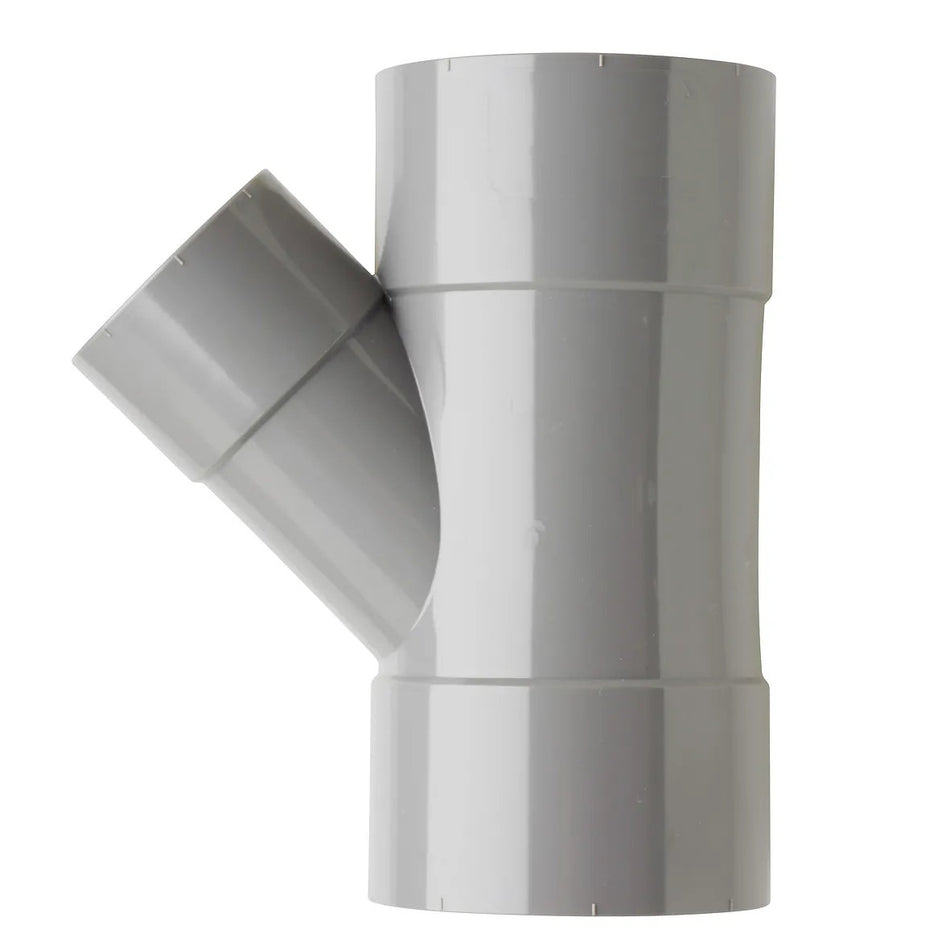 PVC T-stuk Ø75×50mm 45° 3× mof