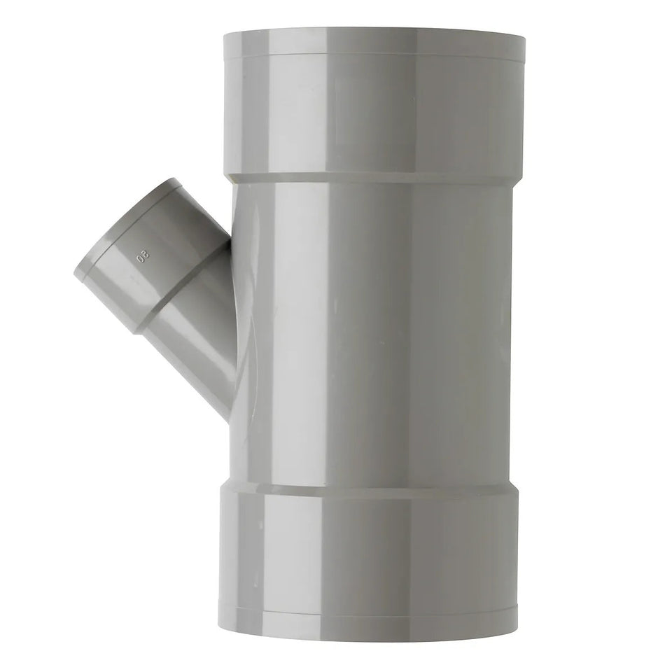 PVC T-stuk Ø110×50mm 45° 3× mof