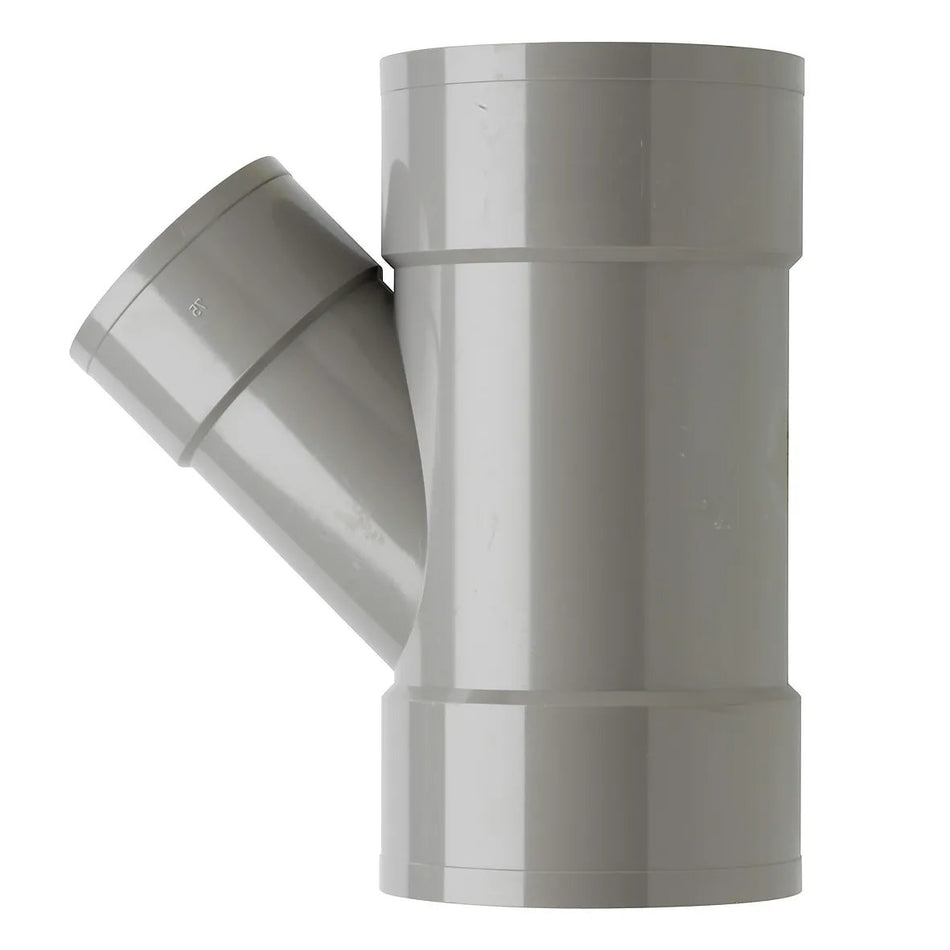 PVC T-stuk Ø110×75mm 45° 3× mof