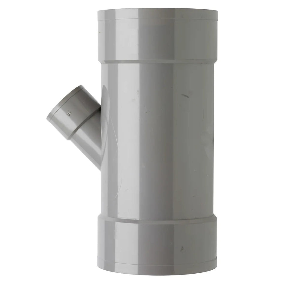 PVC T-stuk Ø125×50mm 45° 3× mof