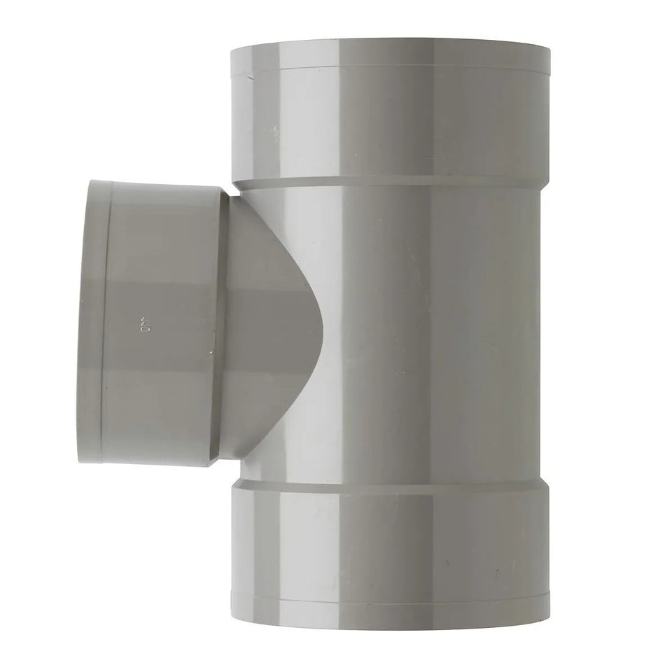 PVC T-stuk Ø125×110mm 90° 3× mof