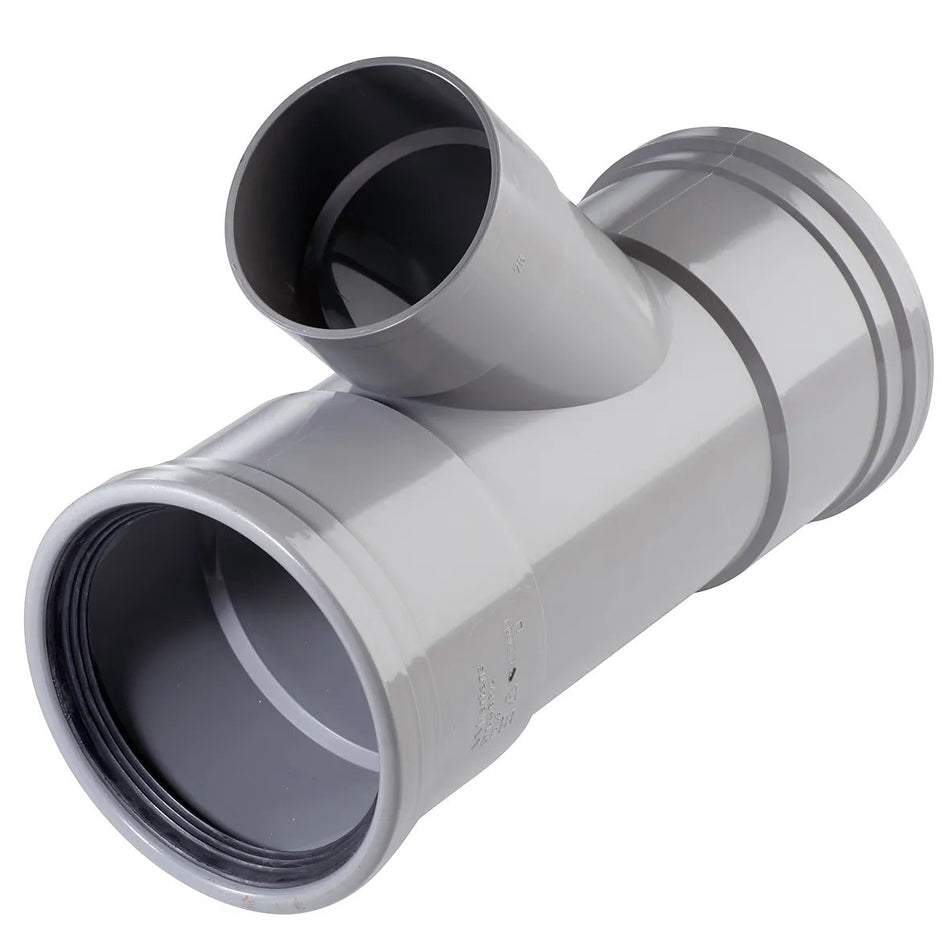 PVC T-stuk Ø110×75mm 45° 1× mof