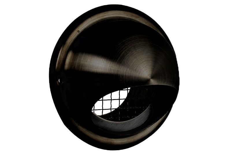 Nedco RVS buitenrooster bol model met grofmazig gaas Ø125 mm zwart