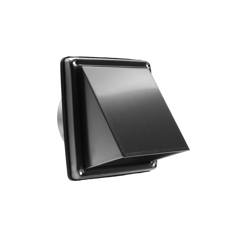 Nedco RVS buitenrooster met schuine kap en fijnmazig gaas Ø100 mm