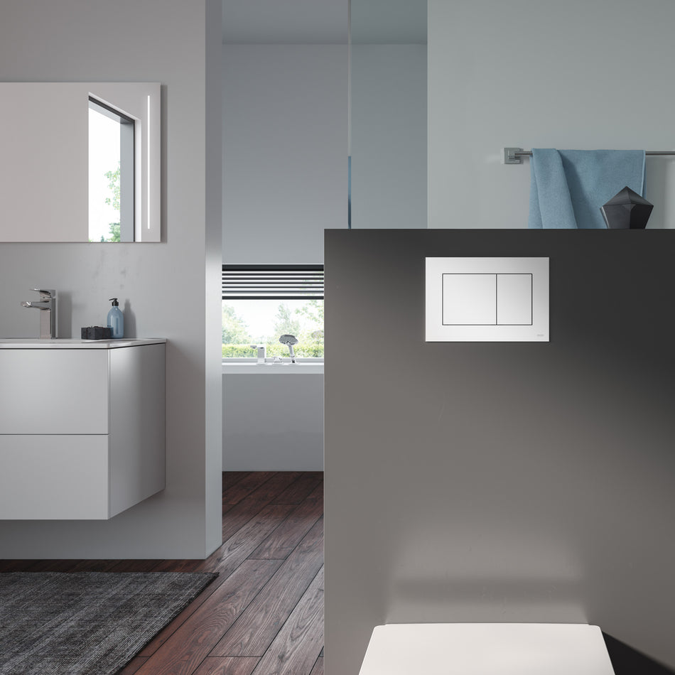 WC-Bedieningsplaat-Douchespoeltechniek-Antibacterieel-Wit