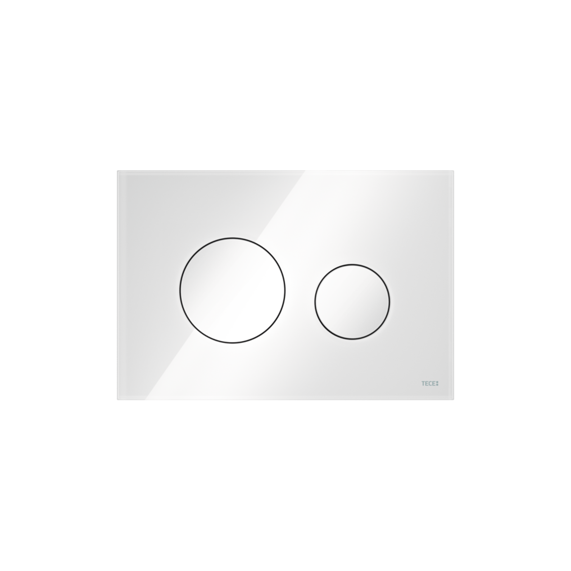 WC-Bedieningsplaat van Glas voor Duospoeltechniek, Wit, Toetsen Wit