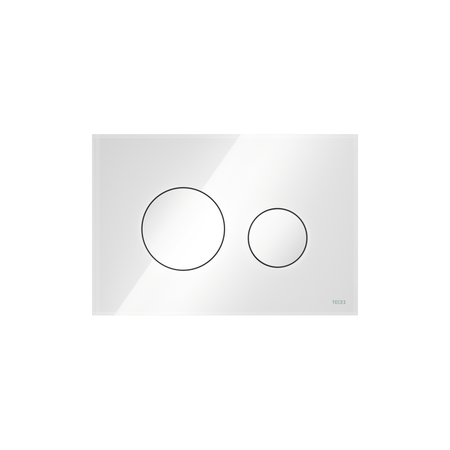 WC-Bedieningsplaat van Glas voor Duospoeltechniek, Wit, Toetsen Wit