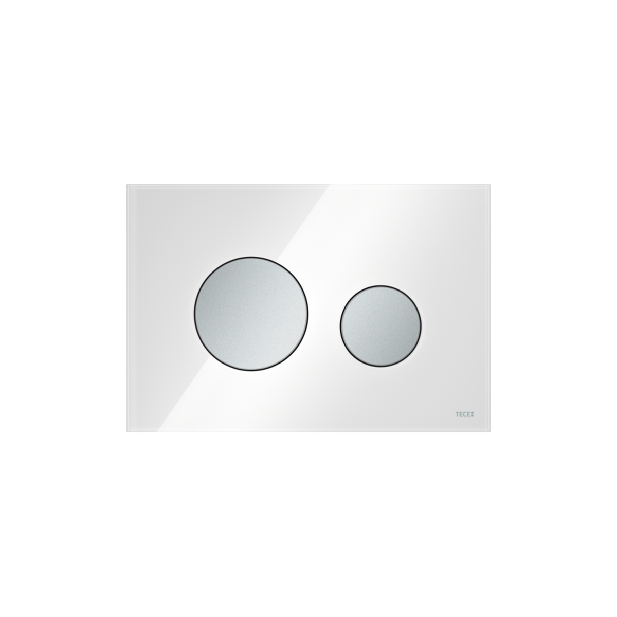 WC-Bedieningsplaat van Glas voor Duospoeltechniek, Wit, Toetsen Mat Chroom