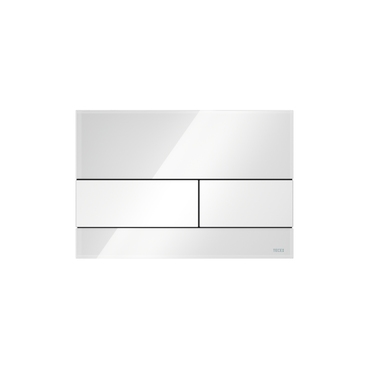 WC-Bedieningsplaat van Glas voor Duospoeltechniek, Glas Glanzend Wit, Toetsen Glanzend Wit