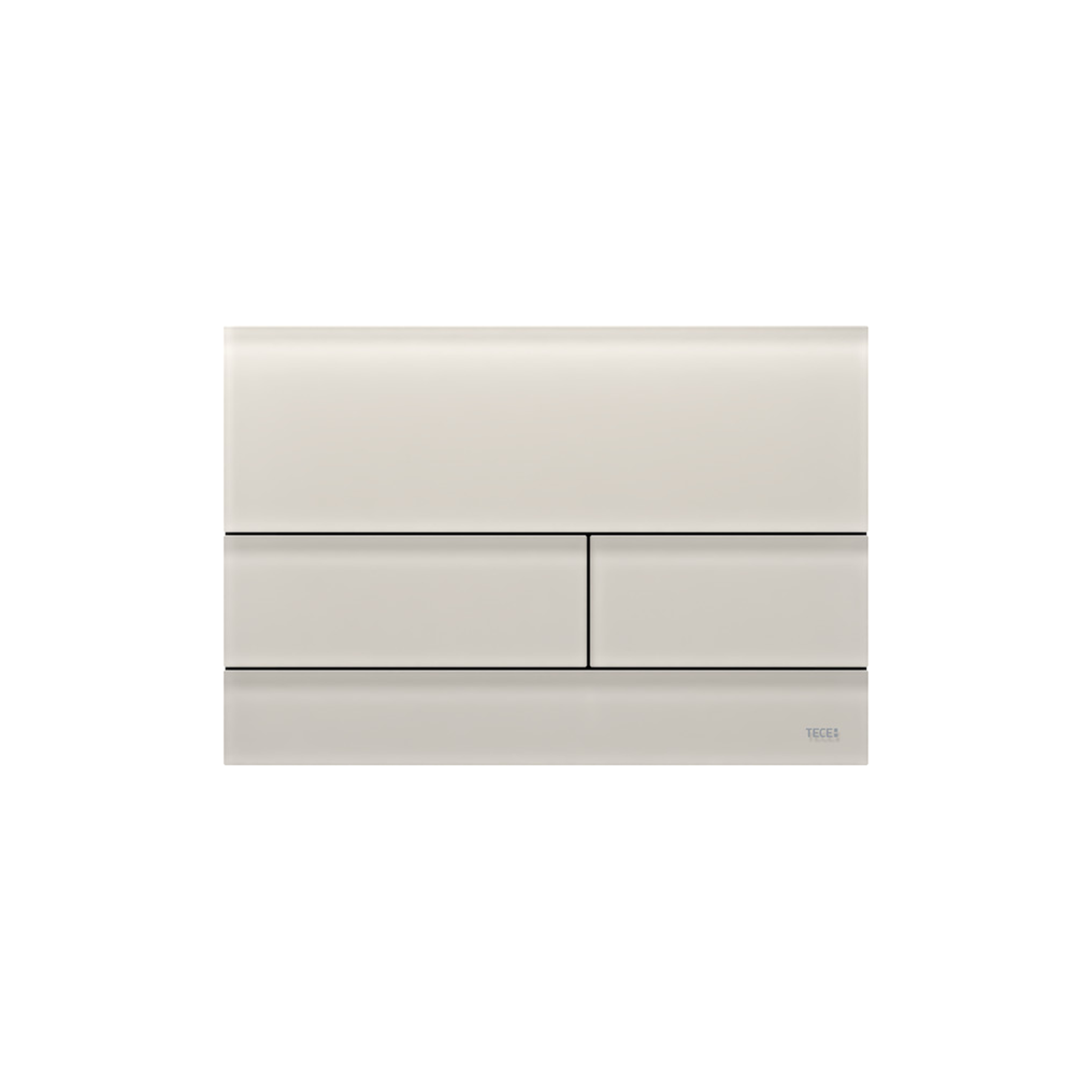 II WC-Bedieningsplaat van Glas voor Duospoeltechniek, Glas Zandbeige Gesatineerd