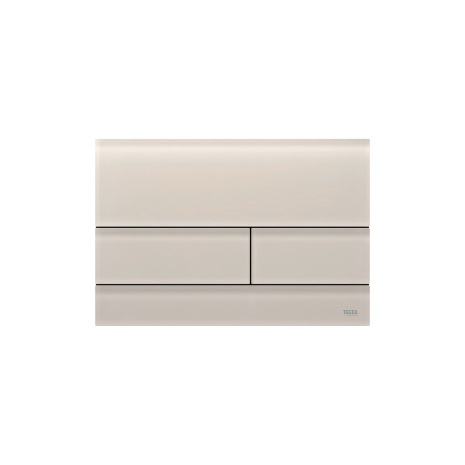 II WC-Bedieningsplaat van Glas voor Duospoeltechniek, Glas Zandbeige Gesatineerd