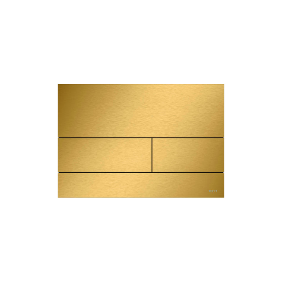II Metaal WC-Bedieningsplaat voor Duospoeltechniek, Gepolijst Optisch Goud (met Anti-Vingerprint)