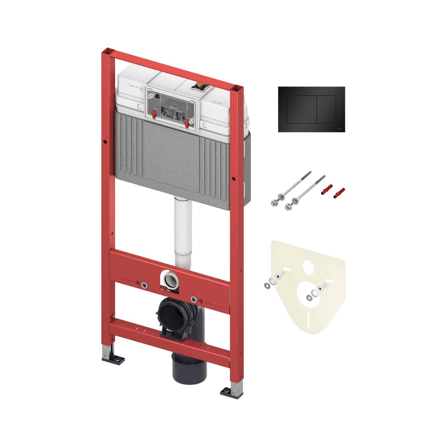 Tecebase ECO/WERFMODEL WC-Inbouwframe met Base-Reservoir - Bouwhoogte 1120 mm - Inclusief WC-Bedieningsplaat Tecenow Mat Zwart