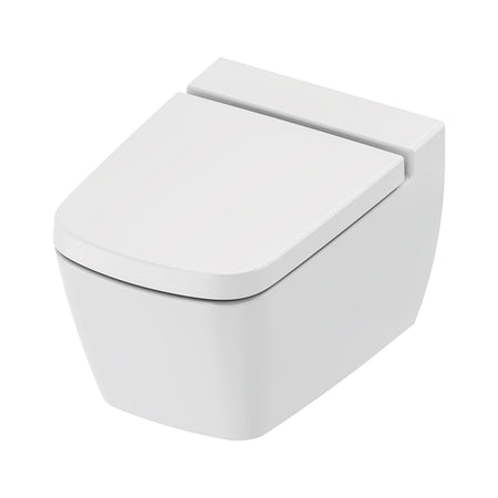 Teceneo Hangtoilet met Bidet - met Bidetkraan - Koud Water - met Zitting - 54 cm - Glanzend Wit