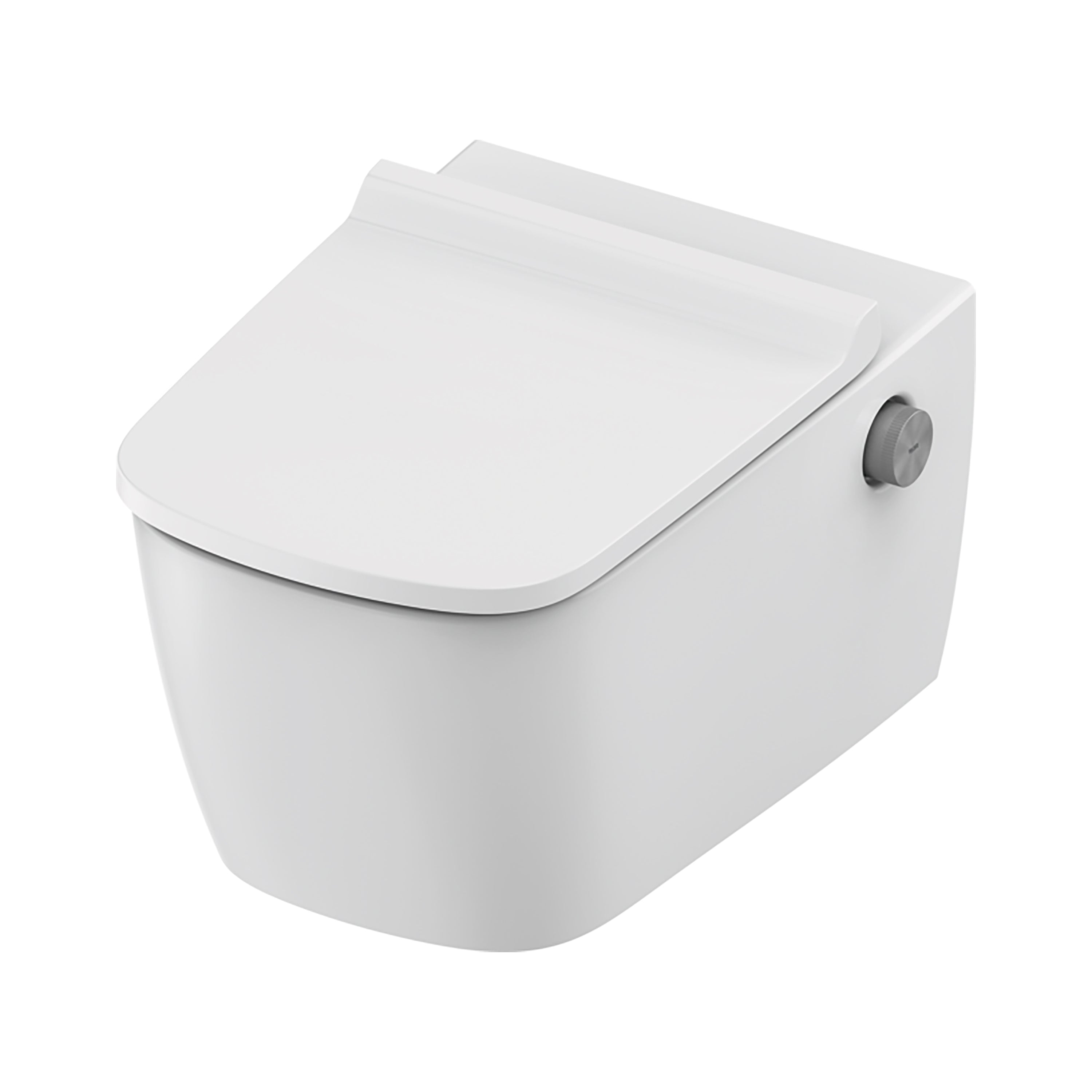 Teceneo Hangtoilet met Bidet - met Bidetkraan - Warm en Koud Water - met Slim Design Zitting - 54 cm - Glanzend Wit