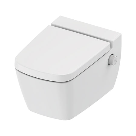 Teceneo Hangtoilet met Bidet - met Bidetkraan - Warm en Koud Water - met Zitting - 54 cm - Glanzend Wit