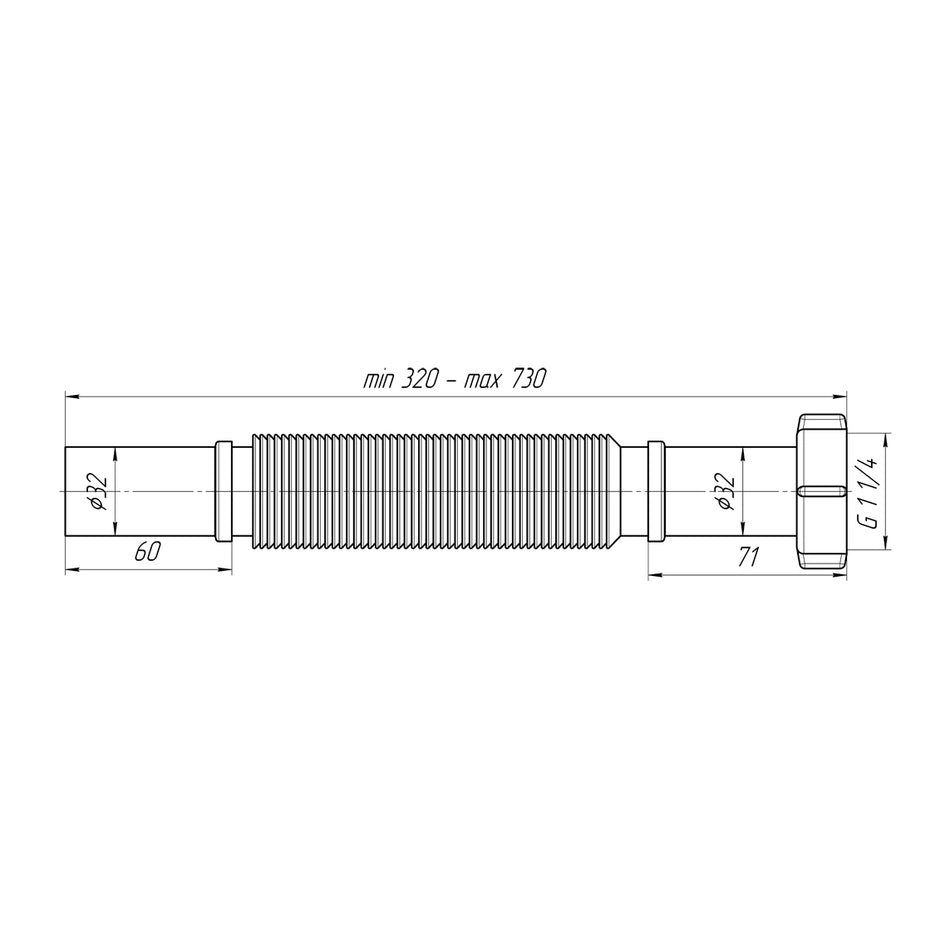 Flexibel Afvoerslang 5/4’’- Ø32cm