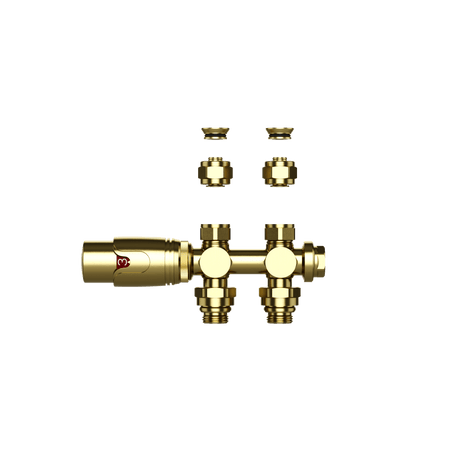 Radiatorkraan Design Thermostatisch Middenaansluiting Geborsteld Goud