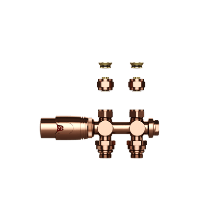 Radiatorkraan Design Thermostatisch Middenaansluiting Geborsteld Koper