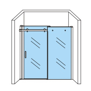 SCHUIFDEUR VOOR NIS - CHROOM - HELDER GLAS