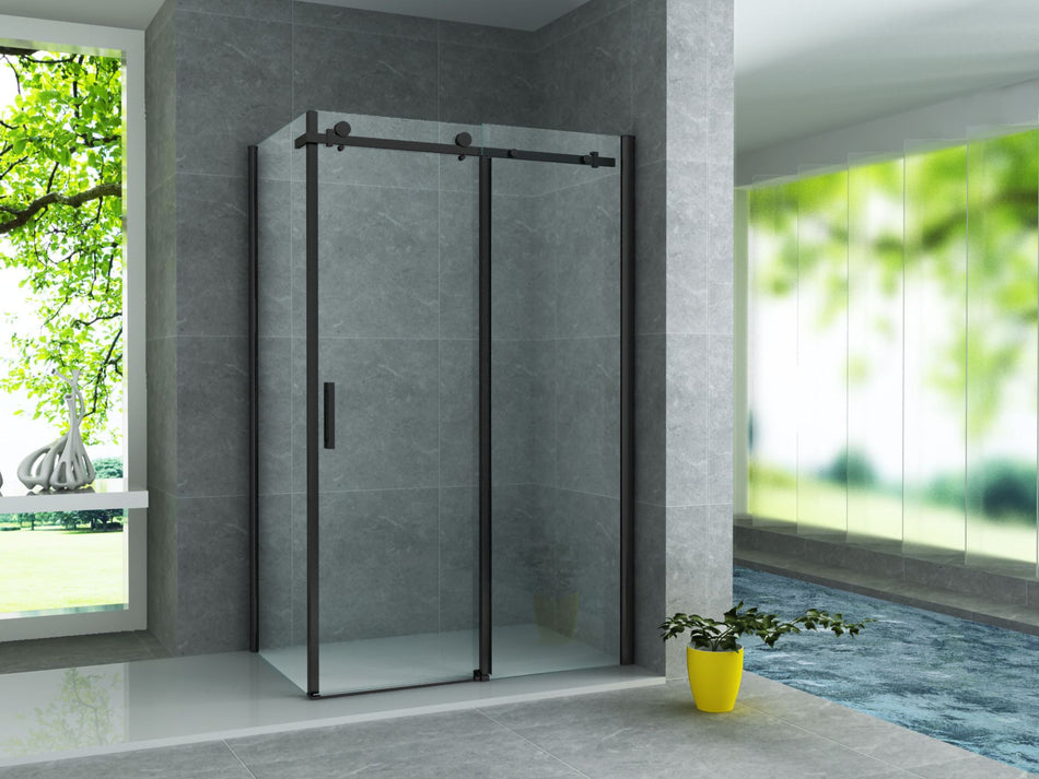 Douchecabine met Schuifdeur en Zijwand - 120cm - Helder Glas