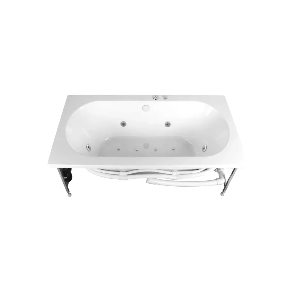 DuchLine - Whirlpool Inbouw Ligbad Met Massage En Bodem Jets - Glans Wit