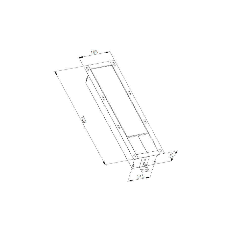 DutchLine - Basis Inbouw Reserve Rolhouder - 720*195*121