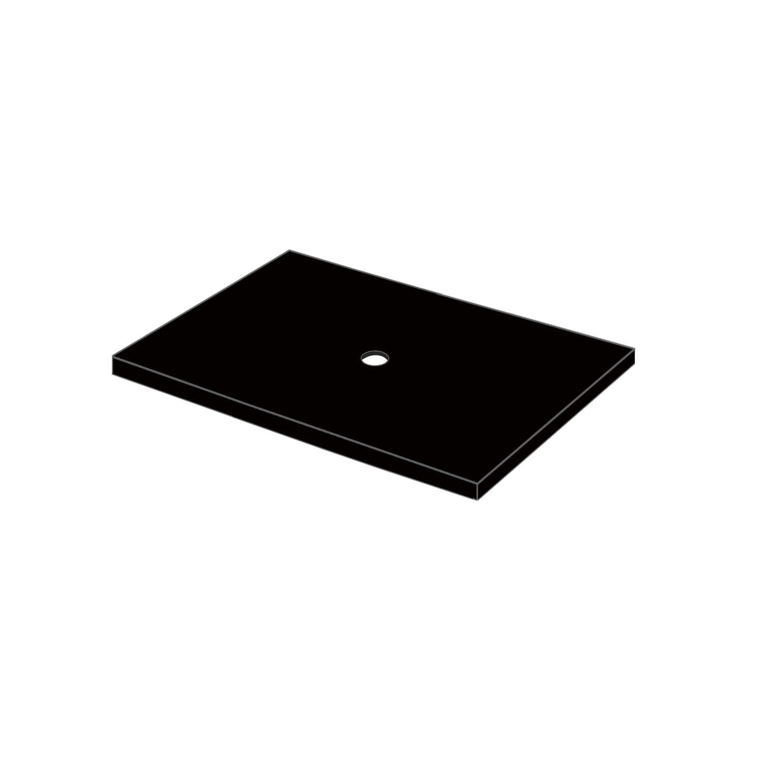 DutchLine - Composiet Topblad Zwart - Semi Gepolijst - 610x465x18