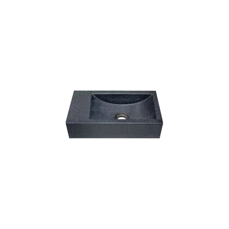 DutchLine - Graniet Fontein Links - Mat Zwart - Zonder Kraangat - 400x220x100