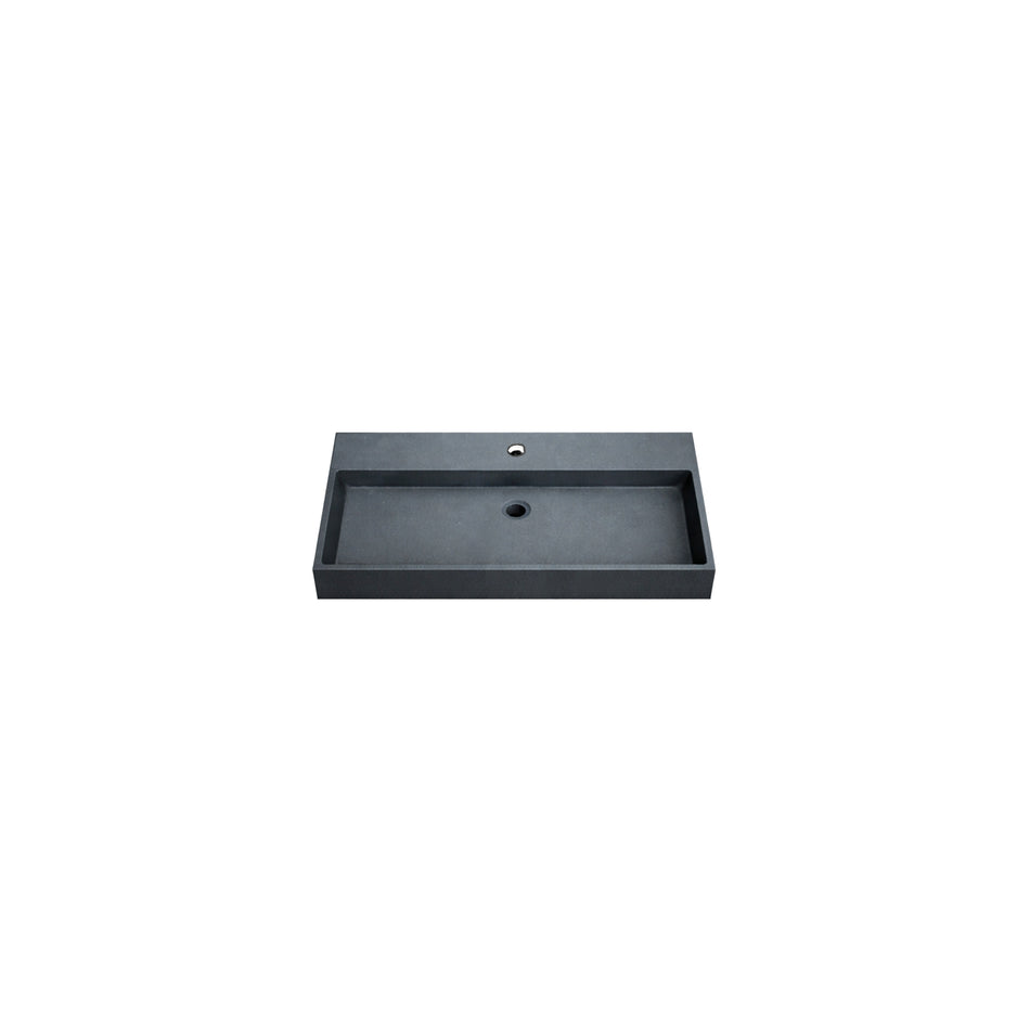 DutchLine - Graniet Wastafel - Mat Zwart - Met Kraangat - 805x465x120