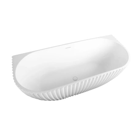 DutchLine - Half-Vrijstaand Ligbad Schelp - Mat Wit - 1800x800x580