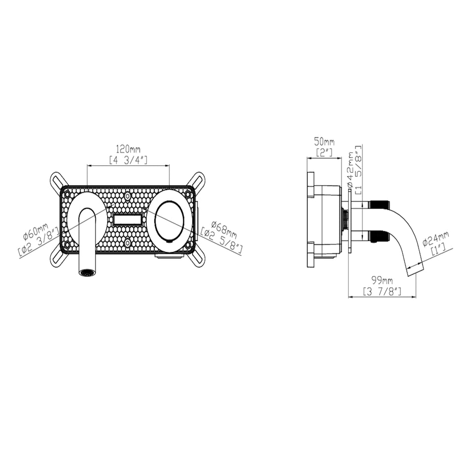 DutchLine - Inbouwdeel S-Grip Fonteinkraan