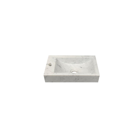 DutchLine - Marmer Fontein Links - Bianco Carrara Gezoet - Met Kraangat - 360x180x100