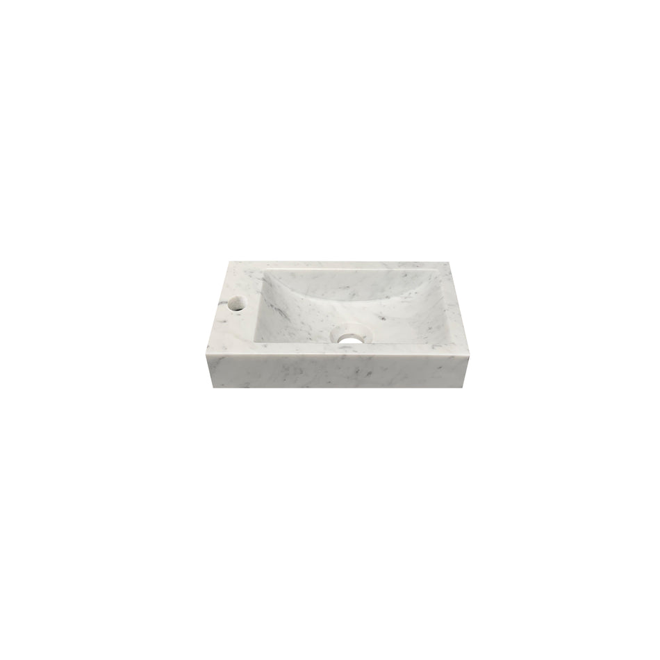 DutchLine - Marmer Fontein Links - Bianco Carrara Gezoet - Met Kraangat - 360x180x100