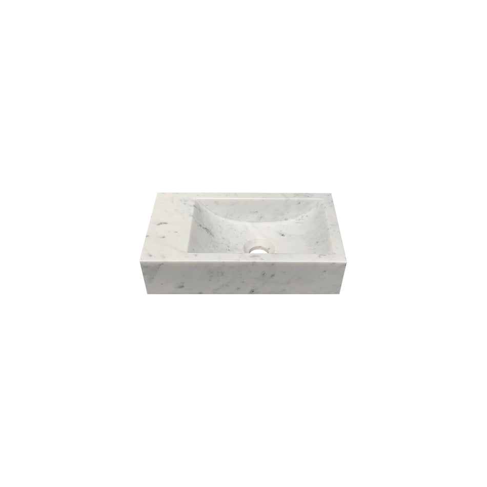 DutchLine - Marmer Fontein Links - Bianco Carrara Gezoet - Zonder Kraangat - 360x180x100
