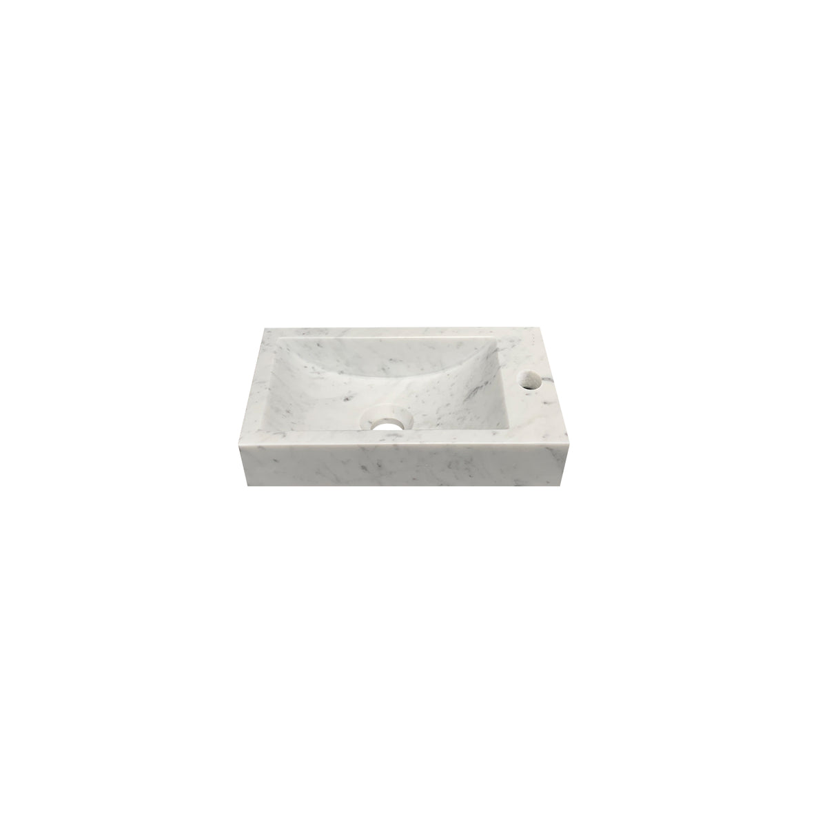 DutchLine - Marmer Fontein Rechts - Bianco Carrara Gezoet - Zonder Kraangat - 360x180x100