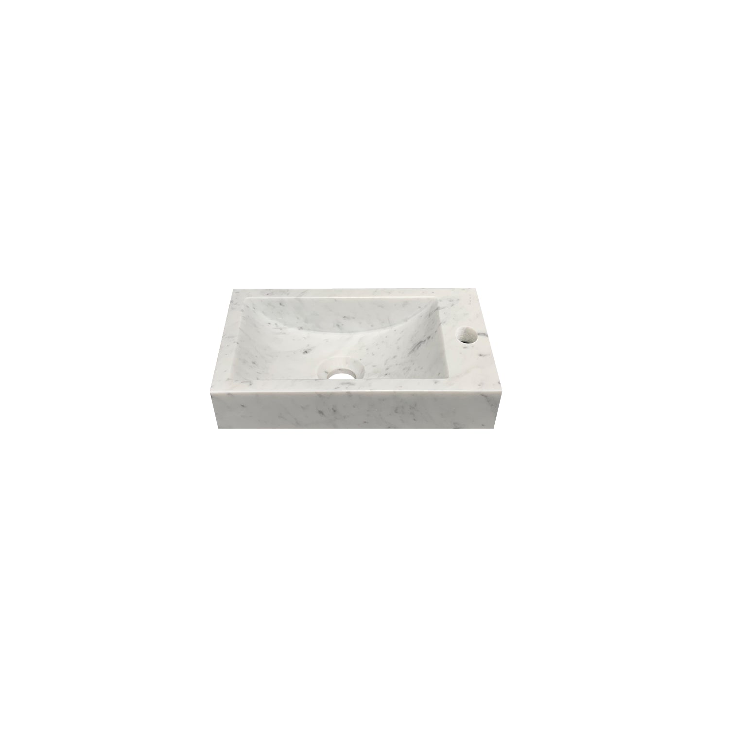 DutchLine - Marmer Fontein Rechts - Bianco Carrara Gezoet - Zonder Kraangat - 360x180x100
