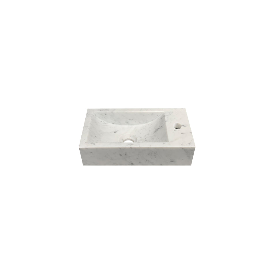 DutchLine - Marmer Fontein Rechts - Bianco Carrara Gezoet - Zonder Kraangat - 360x180x100