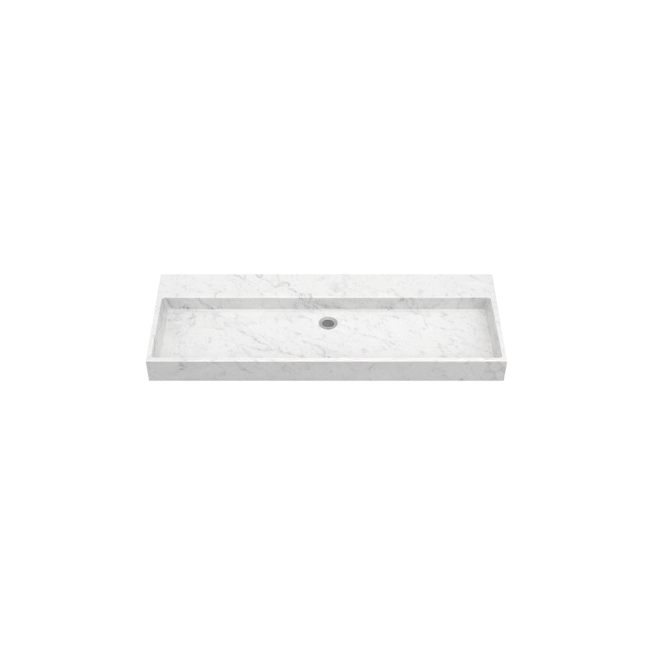 DutchLine - Marmer Wastafel - Bianco Carrara Gezoet - Zonder Kraangat - 1005x465x120