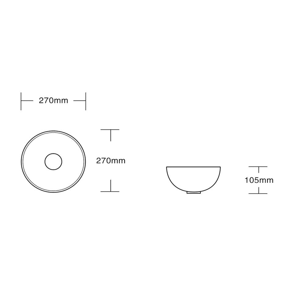 DutchLine - Sphere Waskom - Glans Wit - 270x105mm