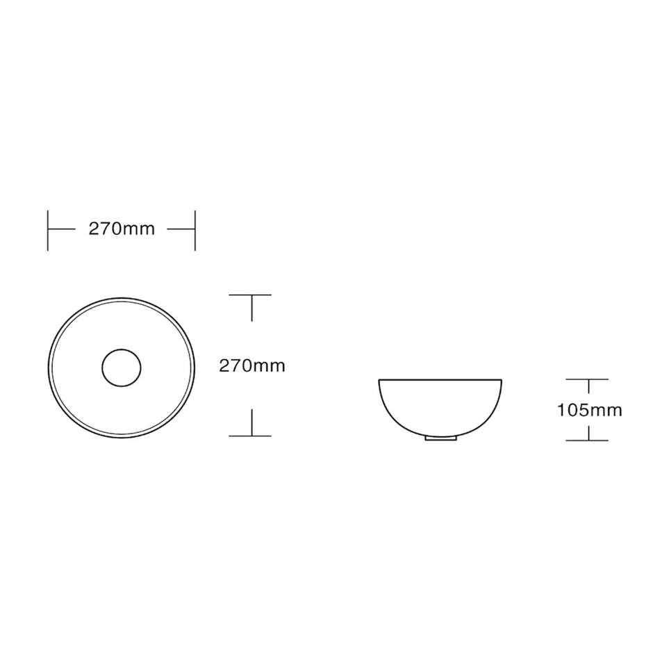 DutchLine - Sphere Waskom - Mat Wit - 270x105mm