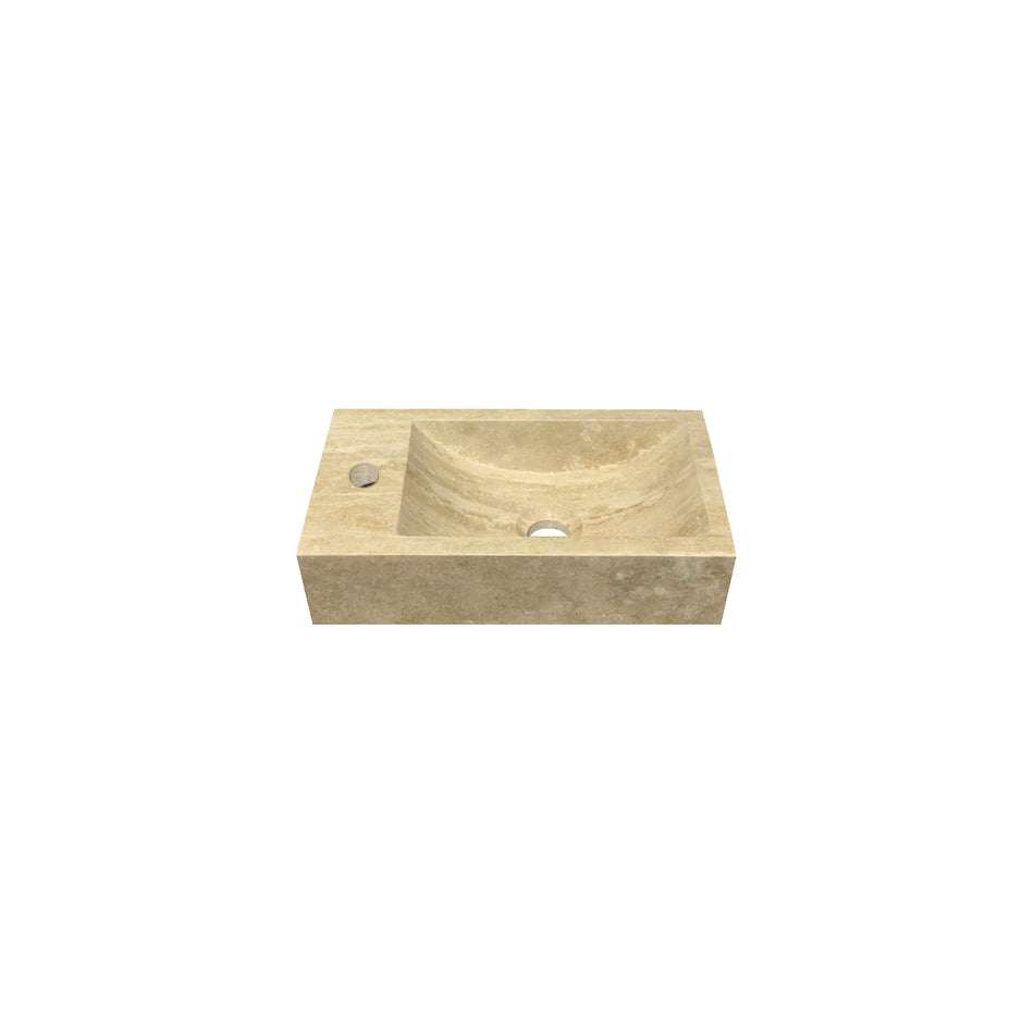 DutchLine - Travertin Fontein Links - Gezoet - Met Kraangat - 400x220x100