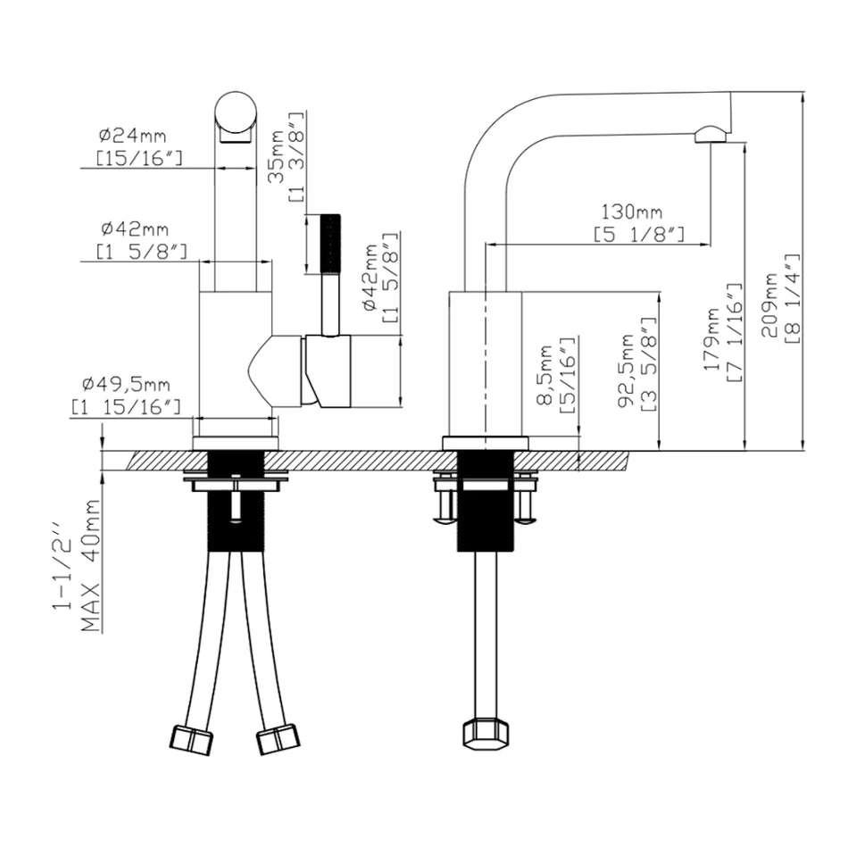 DutchLine - Square S-Grip Wastafelmengkraan